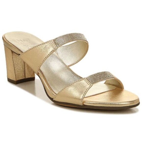 NATURALIZER Venus 2 Womens Leather Rhinestone Mule Sandals (WIDE) - Picture 1 of 7